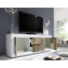 Meuble TV moderne 210 cm blanc/chêne pero Agathe