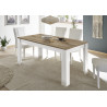 Table de salle à manger moderne blanc/chêne pero Agathe