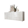 Buffet/bahut moderne 4 portes laqué blanc brillant Orlane