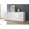 Buffet/bahut moderne 4 portes laqué blanc brillant Orlane