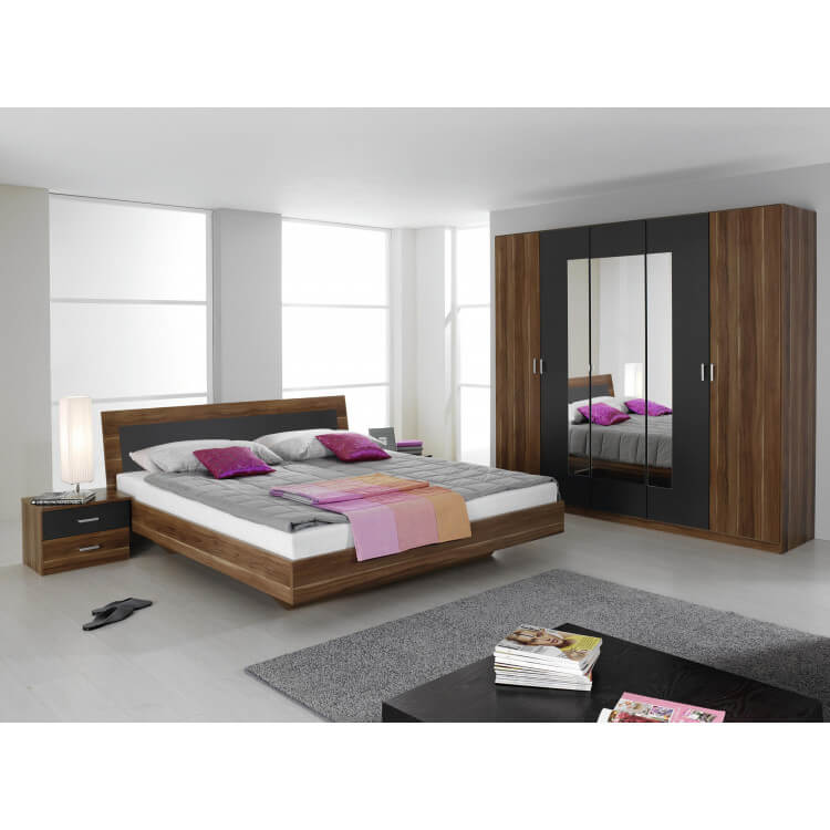 Chambre adulte contemporaine coloris prunier/gris Reveries