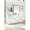 Buffet/bahut moderne 3 portes laqué blanc brillant Orlane