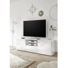 Meuble TV moderne 181 cm laqué blanc brillant Orlane
