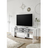 Meuble TV moderne 181 cm laqué blanc brillant Orlane