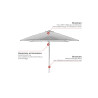 Parasol carré 250x250 en tissu anthracite Eolina