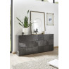 Buffet/bahut moderne 3 portes laqué gris brillant Orlane