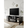 Meuble TV moderne 181 cm laqué gris brillant Orlane