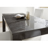 Table de salle à manger moderne laquée gris brillant Orlane