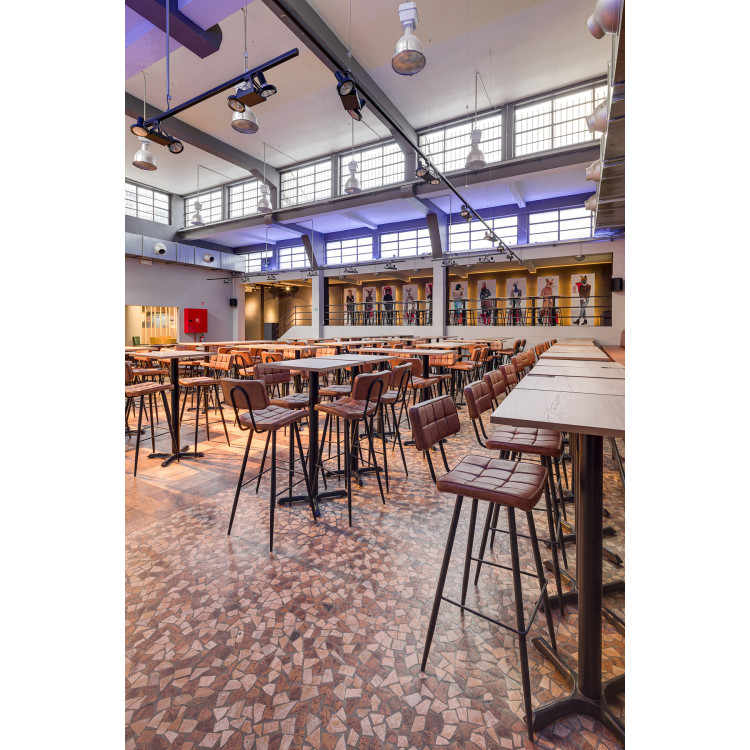 Pied de table de bar de restaurant 56x56 en métal noir Sybil