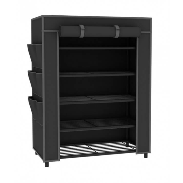 Armoire de rangement 71 cm en tissu gris foncé Chimère