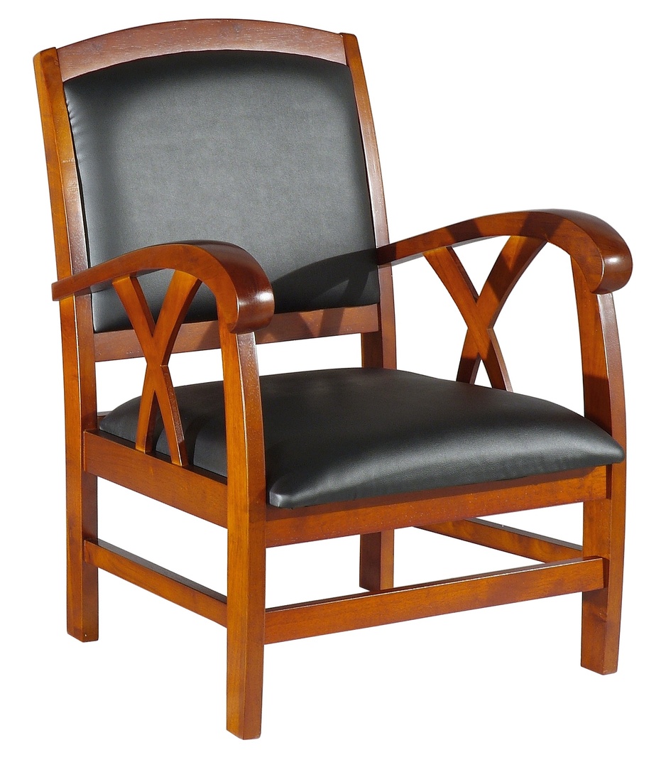 Fauteuil fixe en bois massif coloris noyer/noir Odge  Matelpro
