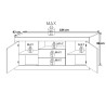 Buffet/bahut contemporain 184 cm coloris oxyde Luciana