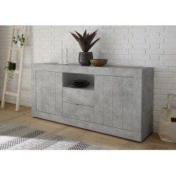 Buffet/bahut contemporain 184 cm gris béton Luciana