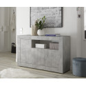 Buffet/bahut contemporain 138 cm gris béton Luciana