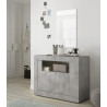 Buffet/bahut contemporain 110 cm gris béton Luciana