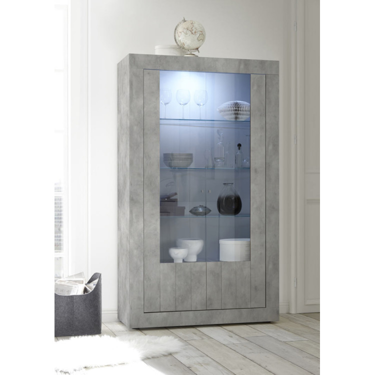 Vitrine contemporaine gris béton Luciana