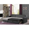 Canapé d'angle convertible contemporain en tissu gris/noir Cassis