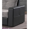 Canapé d'angle convertible contemporain en tissu gris/noir Cassis