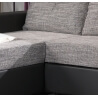 Canapé d'angle convertible contemporain en tissu gris/noir Cassis