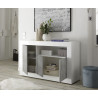 Buffet/bahut contemporain 138 cm blanc laqué/béton Luciana