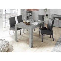Table de salle à manger extensible contemporaine gris béton Luciana