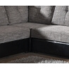 Canapé d'angle convertible contemporain en tissu noir/gris Valeria