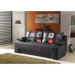 Canapé convertible design coloris noir Josia