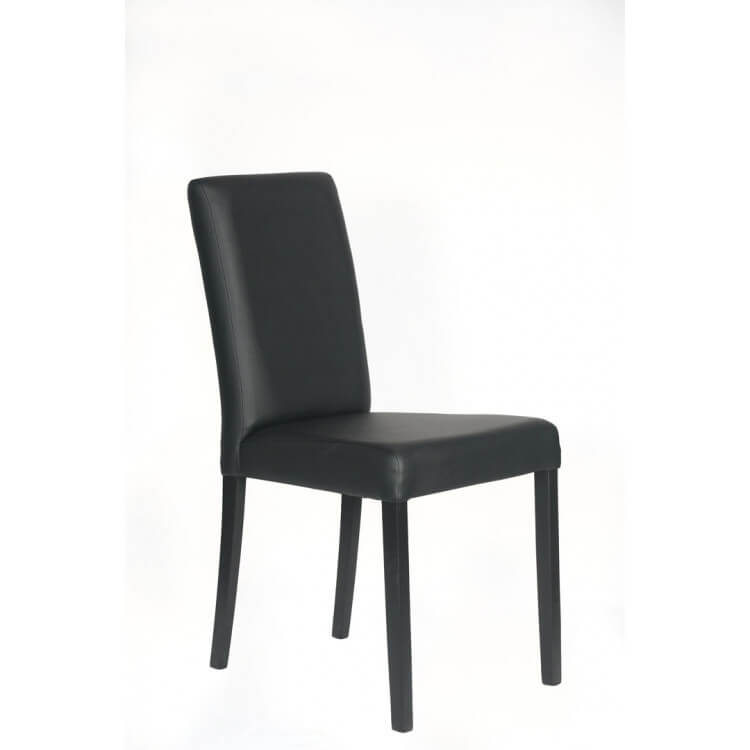 Chaise de salle à manger contemporaine en PU noir (lot de 2) Evoria