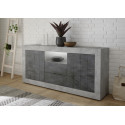 Buffet/bahut contemporain 184 cm béton/oxyde Luciana