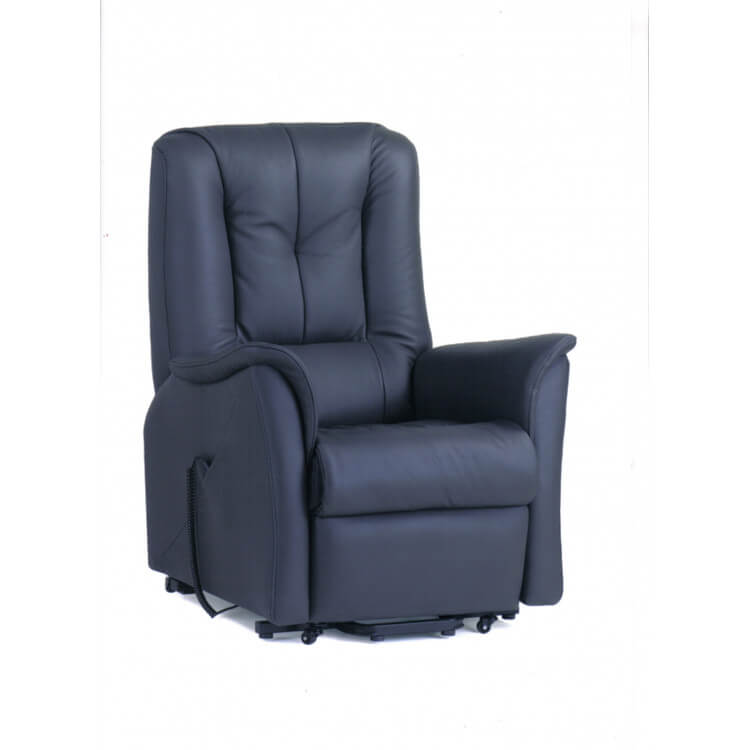 Fauteuil de relaxation électrique avec releveur en cuir noir Prestige