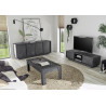 Meuble TV moderne 139 cm noir marbré Carrat