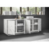 Buffet/bahut moderne 180 cm blanc marbré Carrat