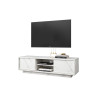 Meuble TV moderne 139 cm blanc marbré Carrat