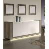 Buffet/bahut contemporain avec éclairage coloris blanc/truffe Delfin