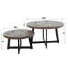 Tables basses industrielles en teck massif gris Noeline (lot de 2)