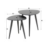 Tables d'appoint modernes en céramique noir marbré Celina (lot de 2)