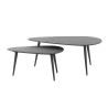 Tables basses modernes en céramique noir marbré Célina (lot de 2)