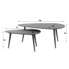 Tables basses modernes en céramique noir marbré Célina (lot de 2)