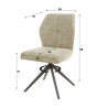 Chaise de salle à manger moderne en tissu Andora (lot de 2)