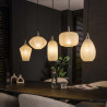 Suspension moderne 5 lampes en verre blanc Harizona