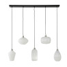 Suspension moderne 5 lampes en verre blanc Harizona
