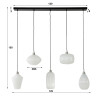 Suspension moderne 5 lampes en verre blanc Harizona