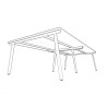 Bureau bench 4 personnes Online A