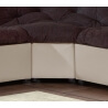 Canapé d'angle modulable en tissu chocolat/ivoire Gisela