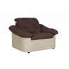 Fauteuil fixe tissu chocolat/ivoire Yolinda