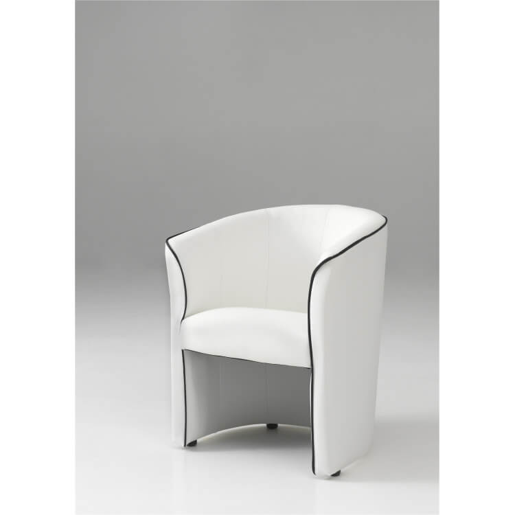 Fauteuil cabriolet moderne en PU blanc Cyrille