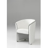 Fauteuil cabriolet moderne en PU blanc Cyrille