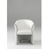 Fauteuil cabriolet moderne en PU blanc Cyrille