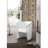 Fauteuil cabriolet moderne en PU blanc Cyrille