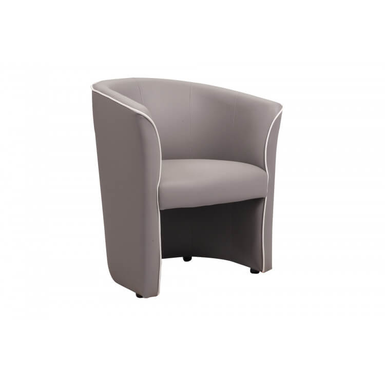 Fauteuil cabriolet moderne en PU gris clair Cyrille